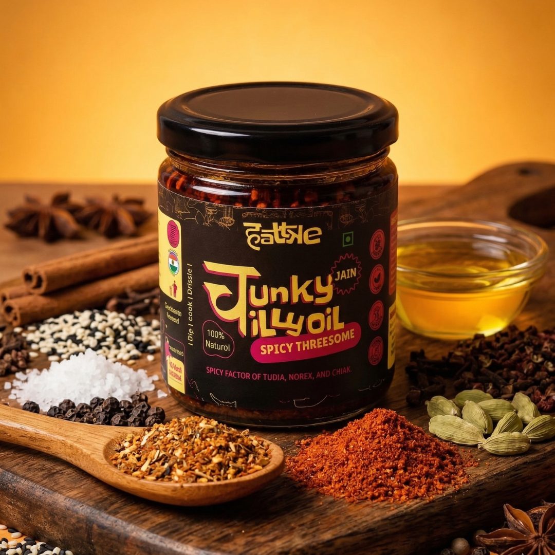 Spicy Threesome Chunky Chilli Oil Jain