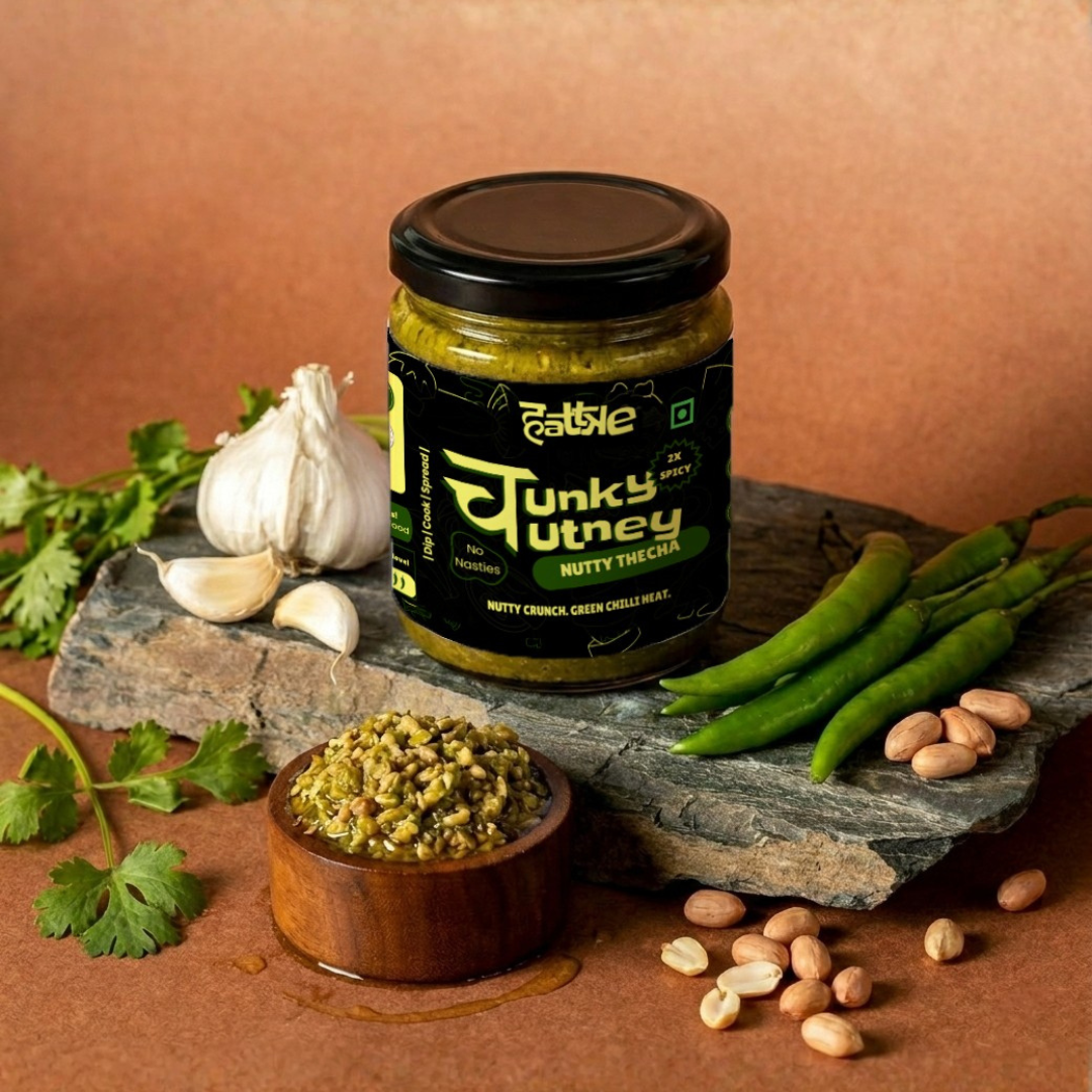 2X Spicy Nutty Thecha Chunky Chutney